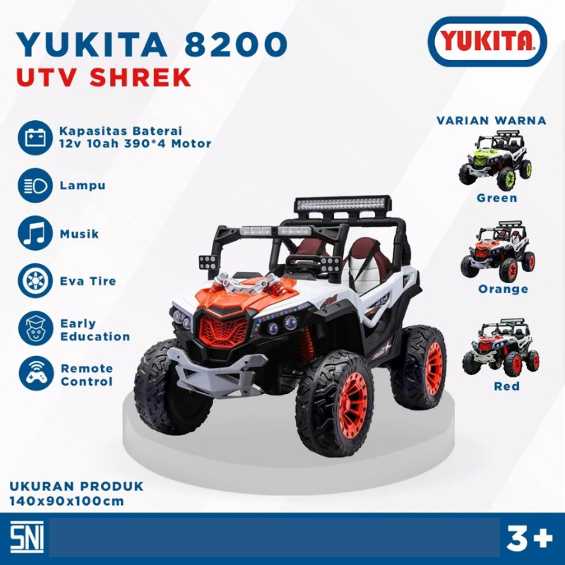 Mainan Anak MOBIL AKI YUKITA 8200 UTV SHREK - MERAH