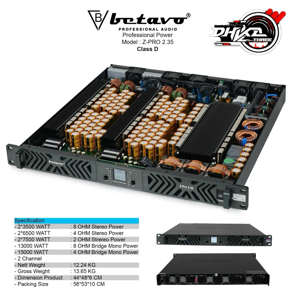 POWER BETAVO Z-PRO 2.35 2x3500 WATT CLASS D FULL BRIDGE ORIGINAL / Power Betavo Z-Pro 2.35 2x3500 Wa