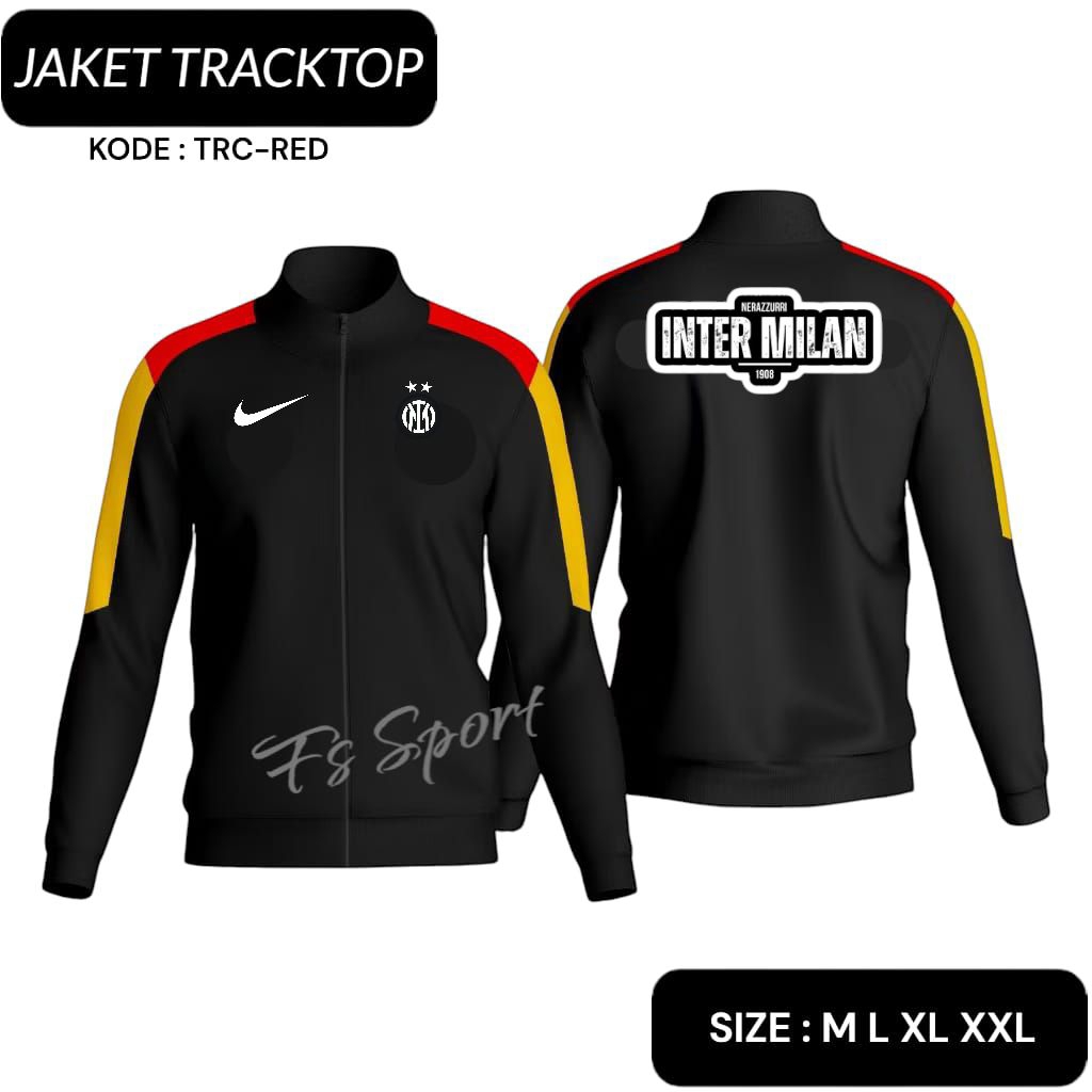 Jaket Tracktop Inter Milan Pria Wanita Diadora Tebal Halus