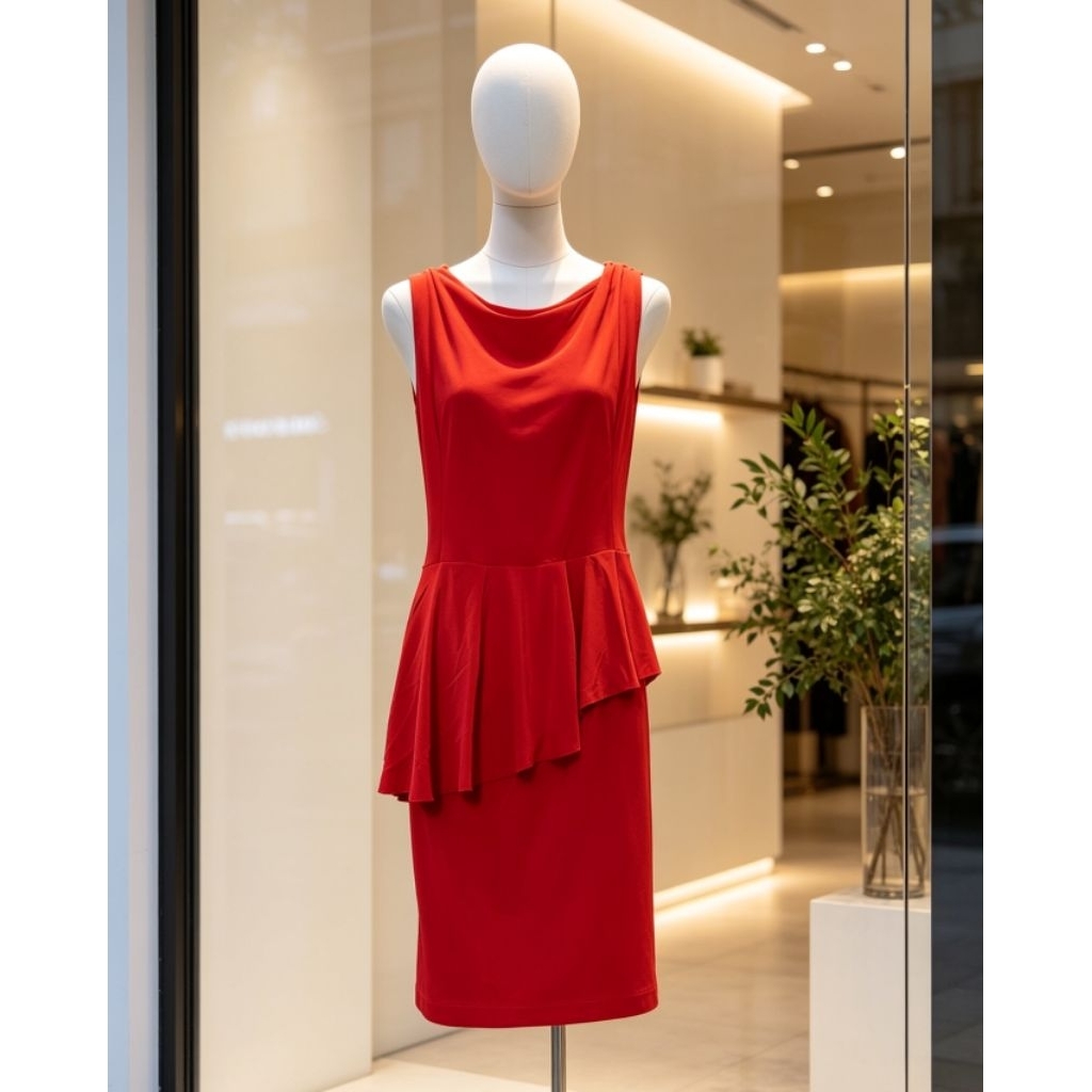 Dress Peplum Red Preloved