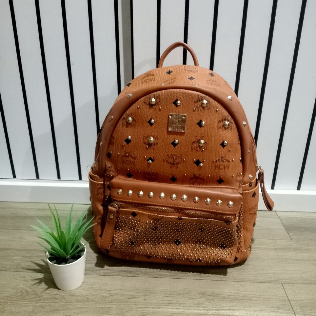 Tas PL Ransel MCM stud lengkap, minus minim