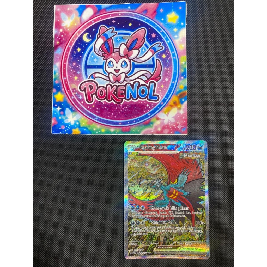 Kartu Pokemon TCG Roaring Moon ex SAR 218/187 Bahasa Indonesia
