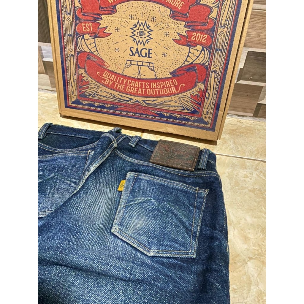 SAGE DENIM ART GREEN HEMP 25oz SIZE 29 slimcut