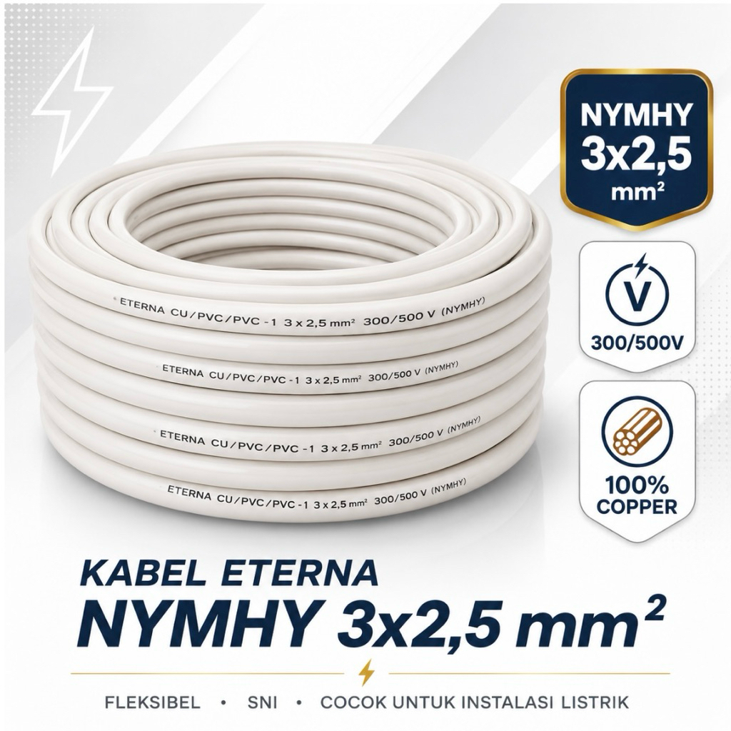 Kabel Eterna NYMHY 3x2,5 100 Meter Original Eterna