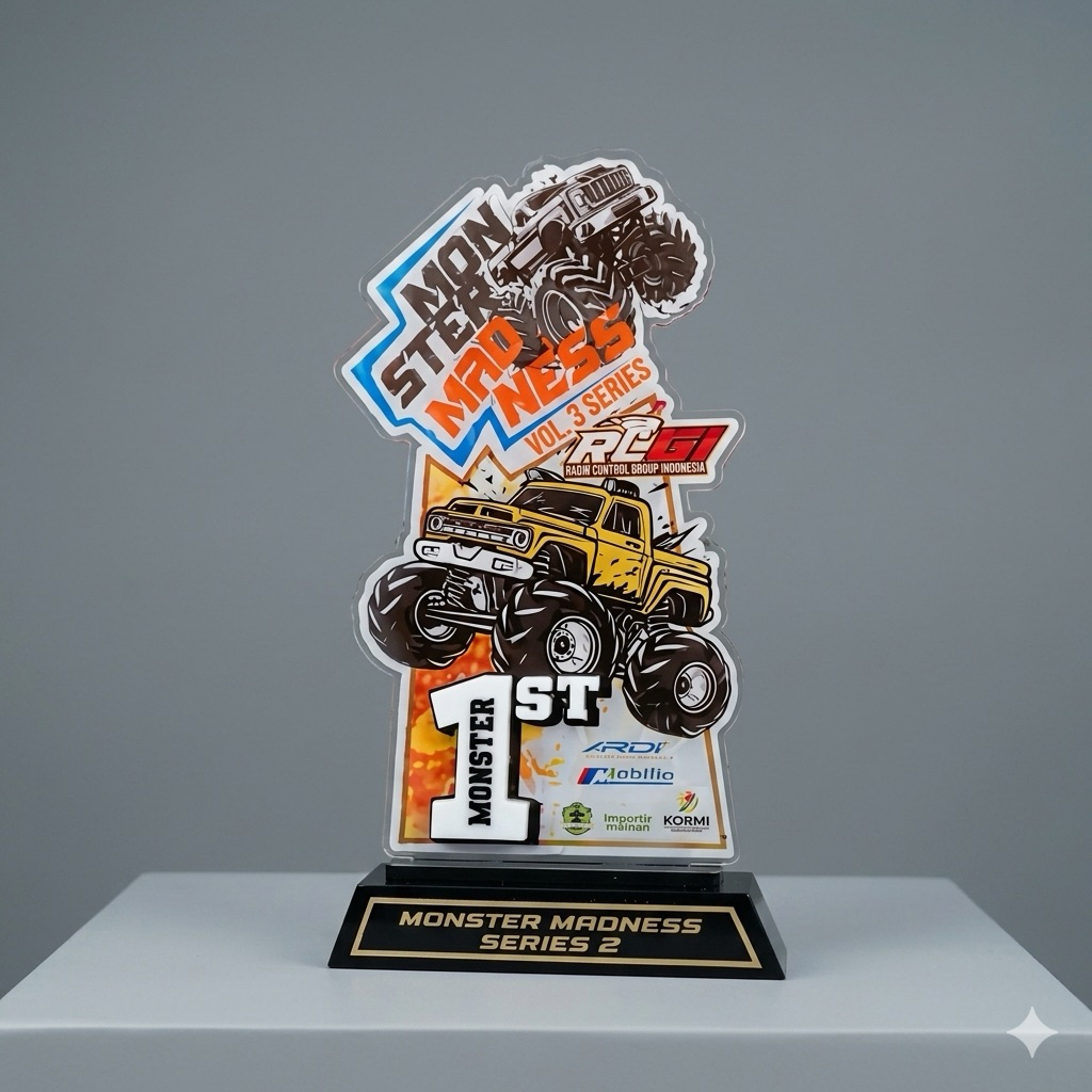 trophy akrilik custom , trophy hotwheels custom, trophy balap mobil