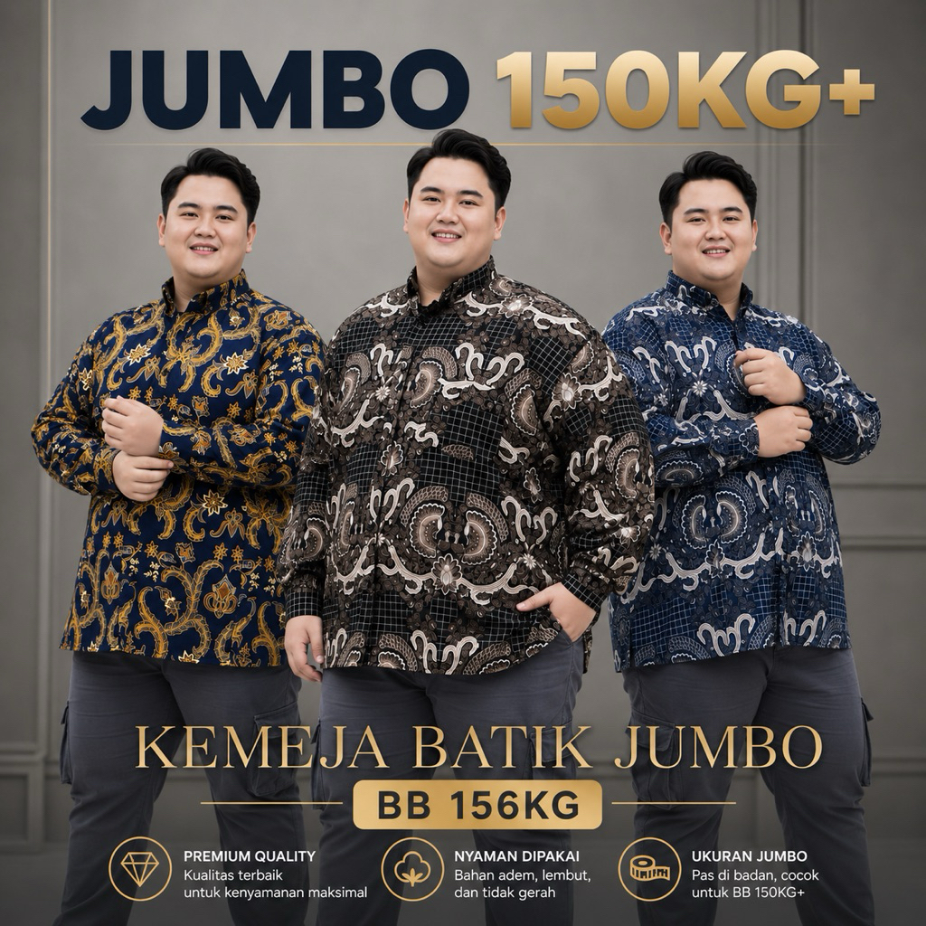 COD Kemeja Batik Panjang Jumbo Bigsize xxxl xxxxxl Kemeja batik pria Jumbo premium 10xl 9xl 7xl 5xl