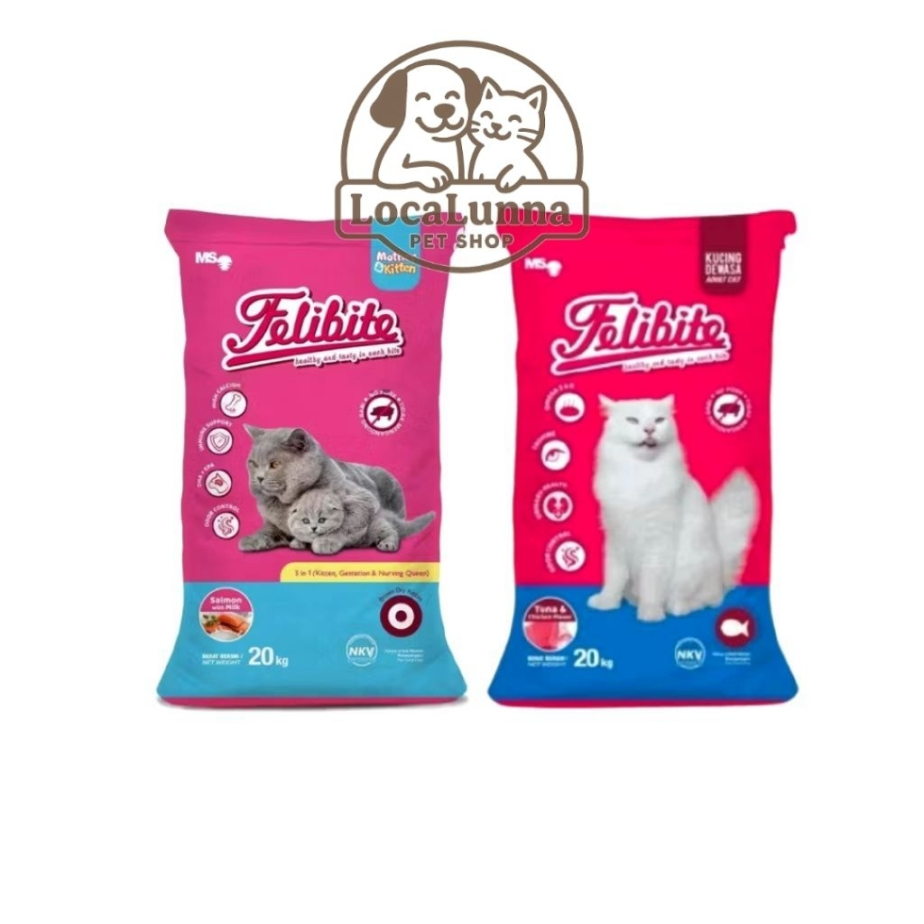 Felibite Cat Food 20 kg 1 Zak 500 gr Pakan Makanan Kucing Sak Karung Isi 40 Pcs Tuna Salmon LOCALUNN
