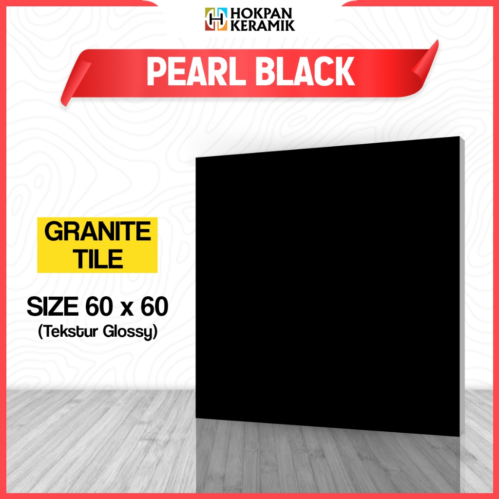 Granite Lantai Hitam Polos Ukuran 60x60 Glossy - Hokpan Keramik