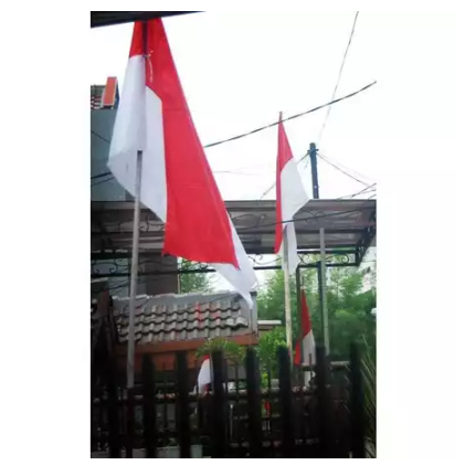 Tiang Bendera Galvanis + 1 Bendera Merah putih / CCTV - Wifi - Tiang Antena Multi Fungsi u/ Perumaha