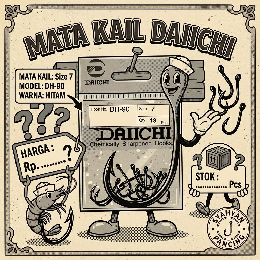 Mata Kail Daichi DH-90 Marusode No 7 - Kail Pancing Lubang Ring Super Tajam Original Japan