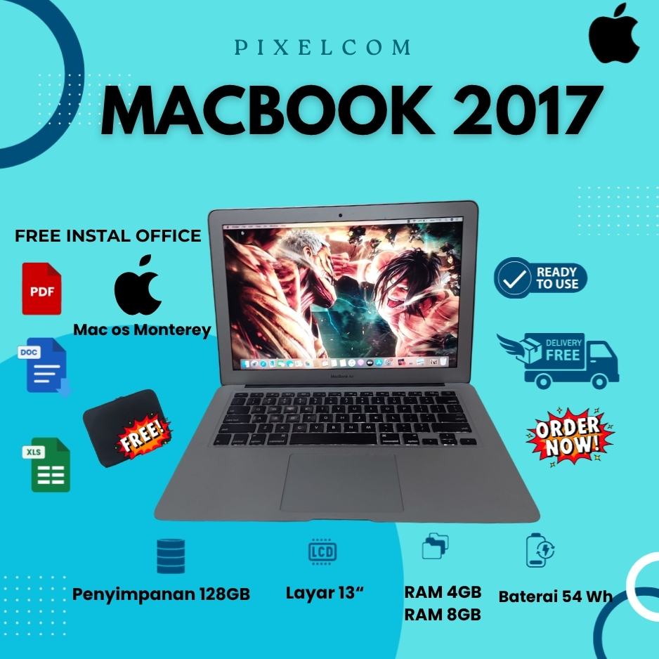 MacBook Air 2017 Retina Core i5 8GB 256GB 128GB 100% Second Original Apple 13Inch