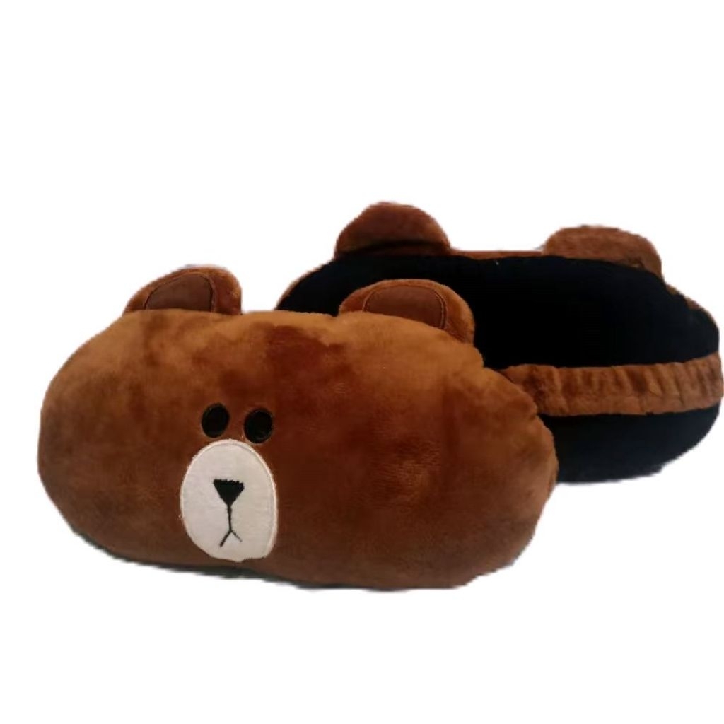 Bantal leher Headrest Mobil Brown karakter Line