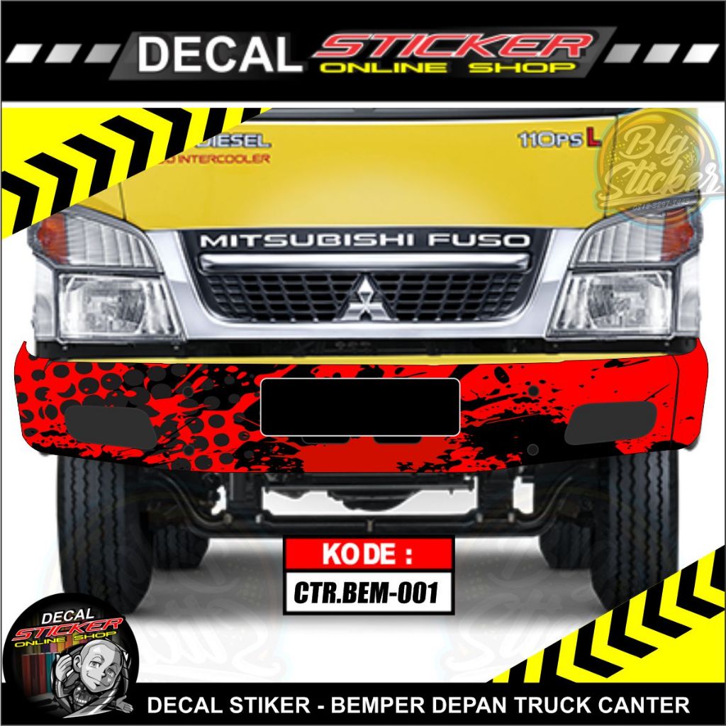 STIKER MOBIL TRUK DECAL PRINT VARIASI BEMPER DEPAN TRUCK CANTER