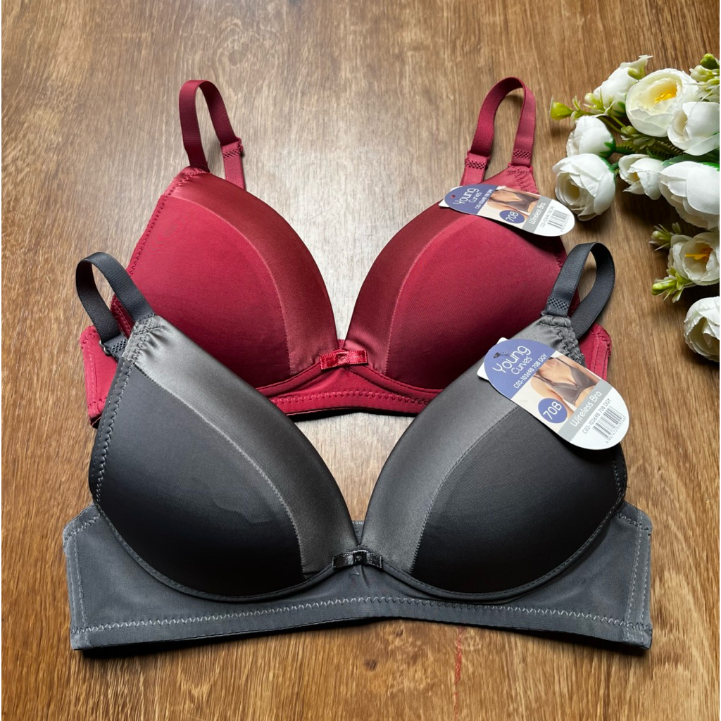 YOUNG CURVES BRA TANPA KAWAT BUSA TIPIS SIZE 32B B70