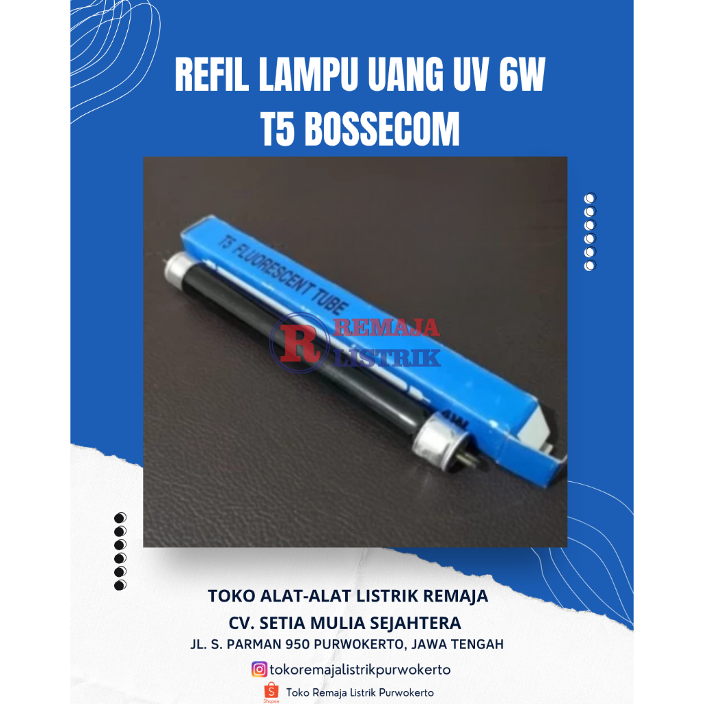 Refil Lampu TL UV Refil Lampu Uang UV 6W Bossecom