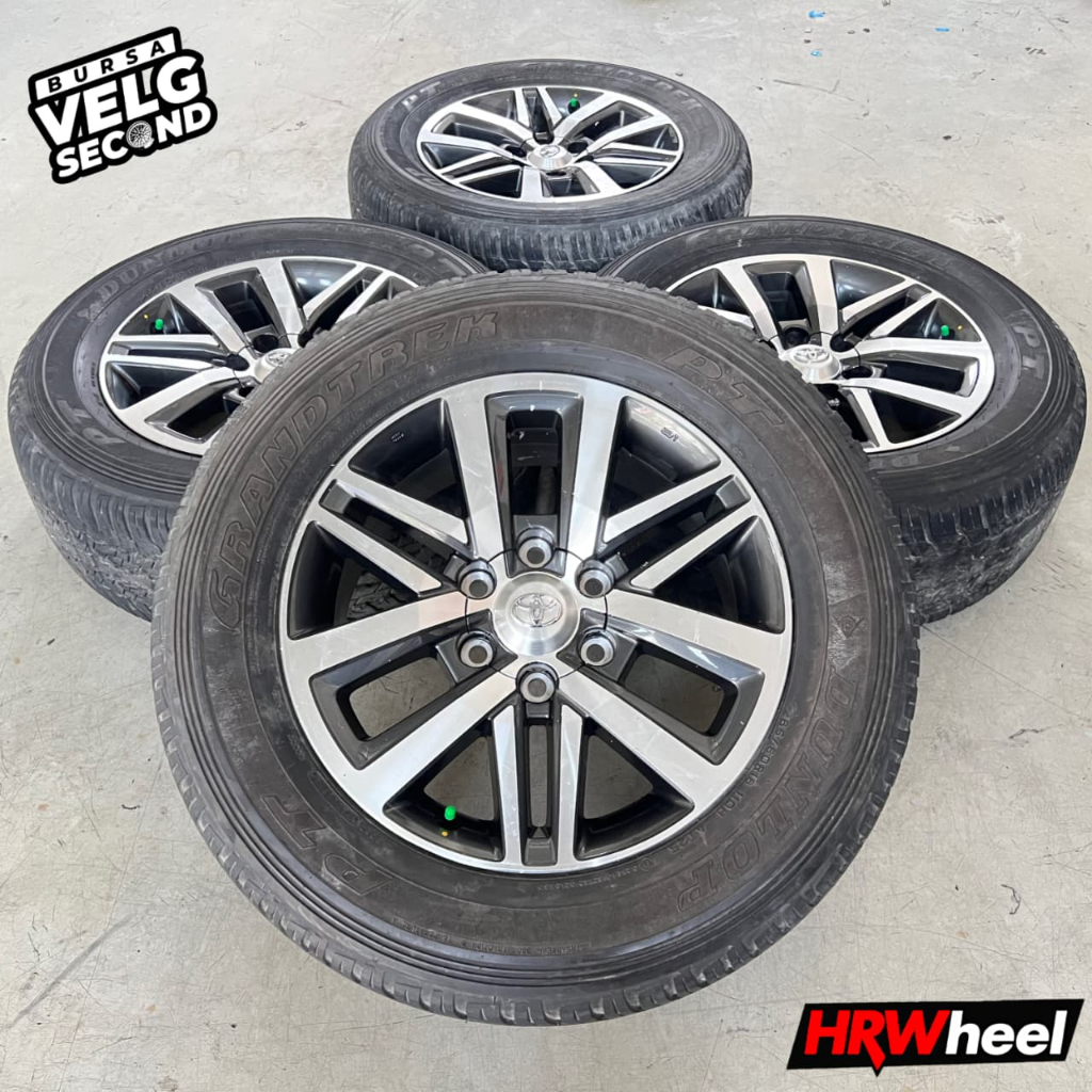 Velg Ban Asli Original Mobil Fortuner VRZ Ring 18 + Ban, Bekas Aman Siap Pakai