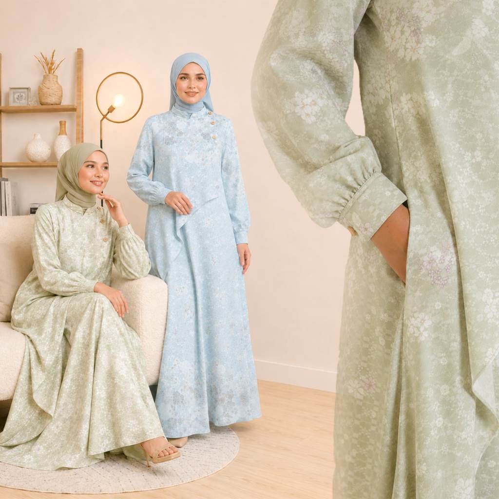 Daffi Hijab Malinda Dress - Gamis Dewasa Motif Premium