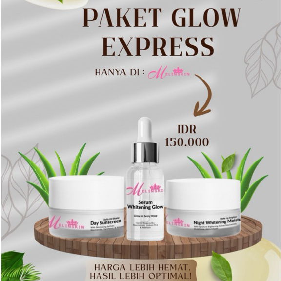 MELINSKIN PAKET EXPRESS PEMUTIH GLOW FLEK HITAM DAN KUSAM