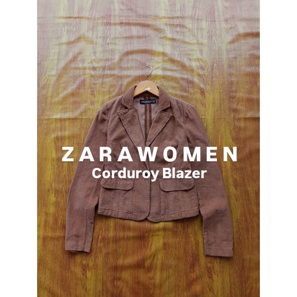 BLAZER CORDUROY ZARA WOMEN MODEL CROP WANITA