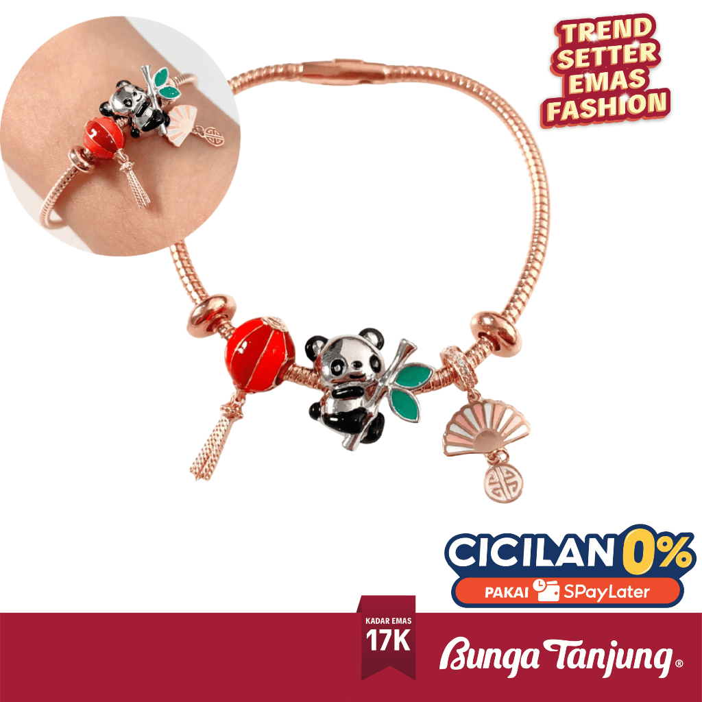 GELANG MILANO LUNAR PANDA - EMAS 17K - BUNGA TANJUNG GOLD