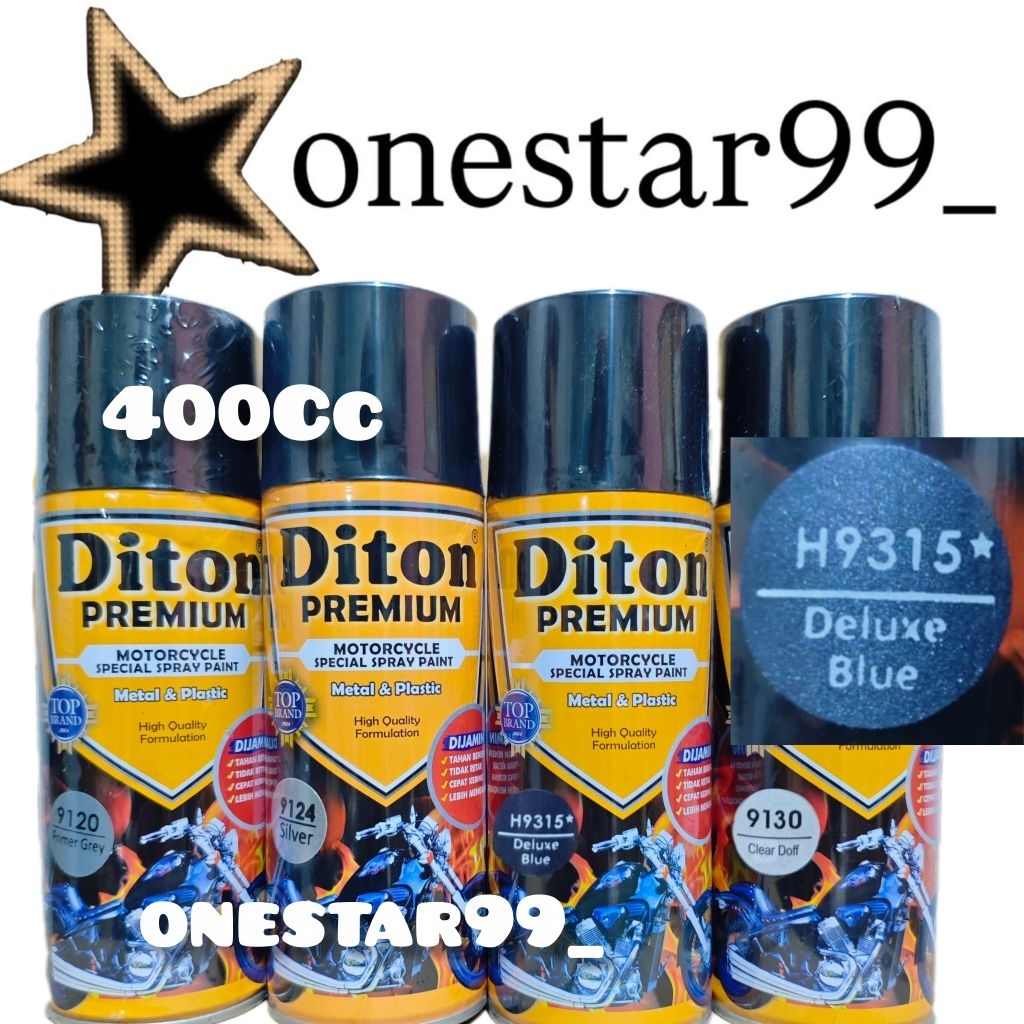 Pilok Pilox Pylox Cat Diton Premium Paket 4 Kaleng Deluxe Blue H 9315 Biru Metalik Doff Silver 9124 