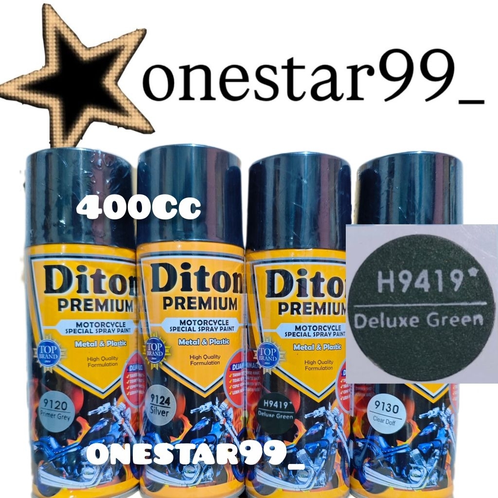 Pilok Pilox Pylox Cat Diton Premium Paket 4 Kaleng Deluxe Green H 9419 Hijau Metalik Doff Silver 912