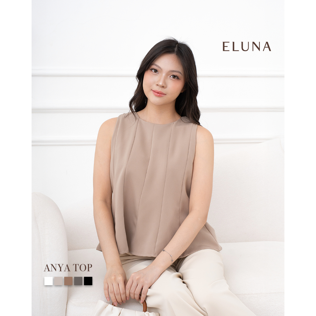 ELUNA Anya Top 803 - Blouse Kerja Wanita Business Casual Korean Style Elegan Minimalis Premium