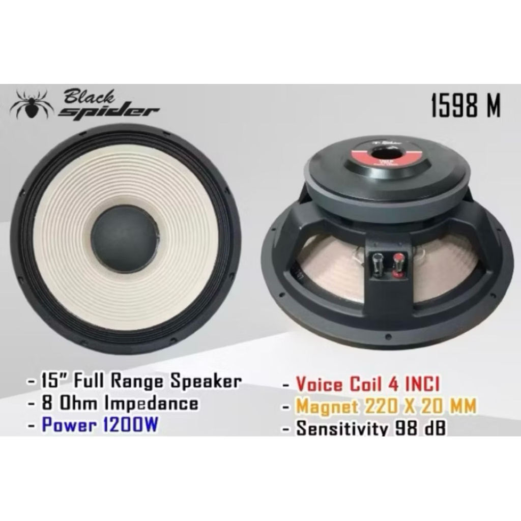 Speaker Black Spider 15” 1598M / Speaker Black Spider 1598M Full Range