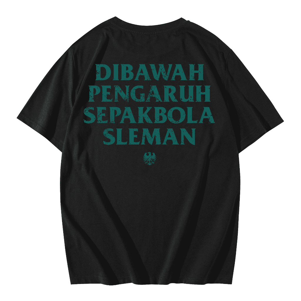 Kaos Casual SEPAK BOLA SLEMAN - T-Shirt Cotton 100% Lengan Pendek Hitam