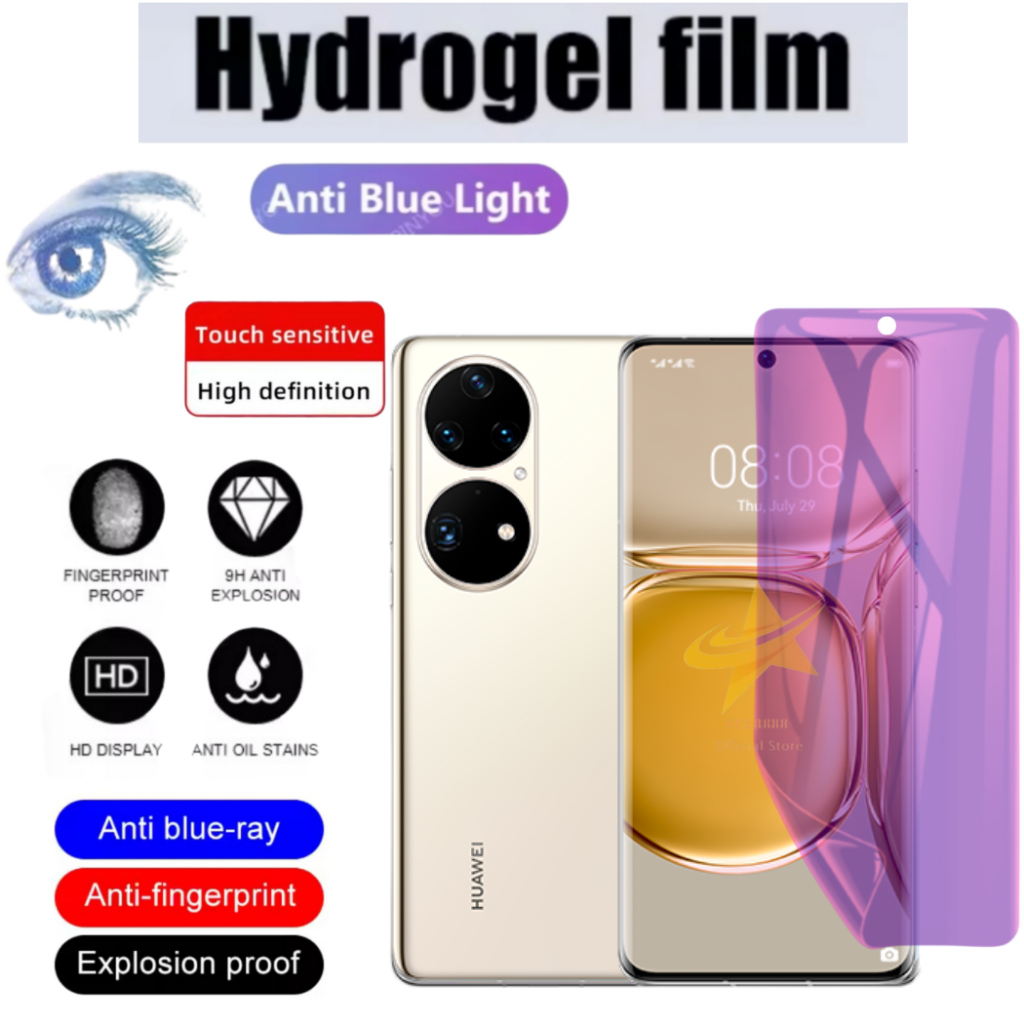 Anti Gores Hydrogel Jelly Blue Light Clear Film Full Cover Huawei P40 P40 Pro P40 Pro Plus P50 P50E 