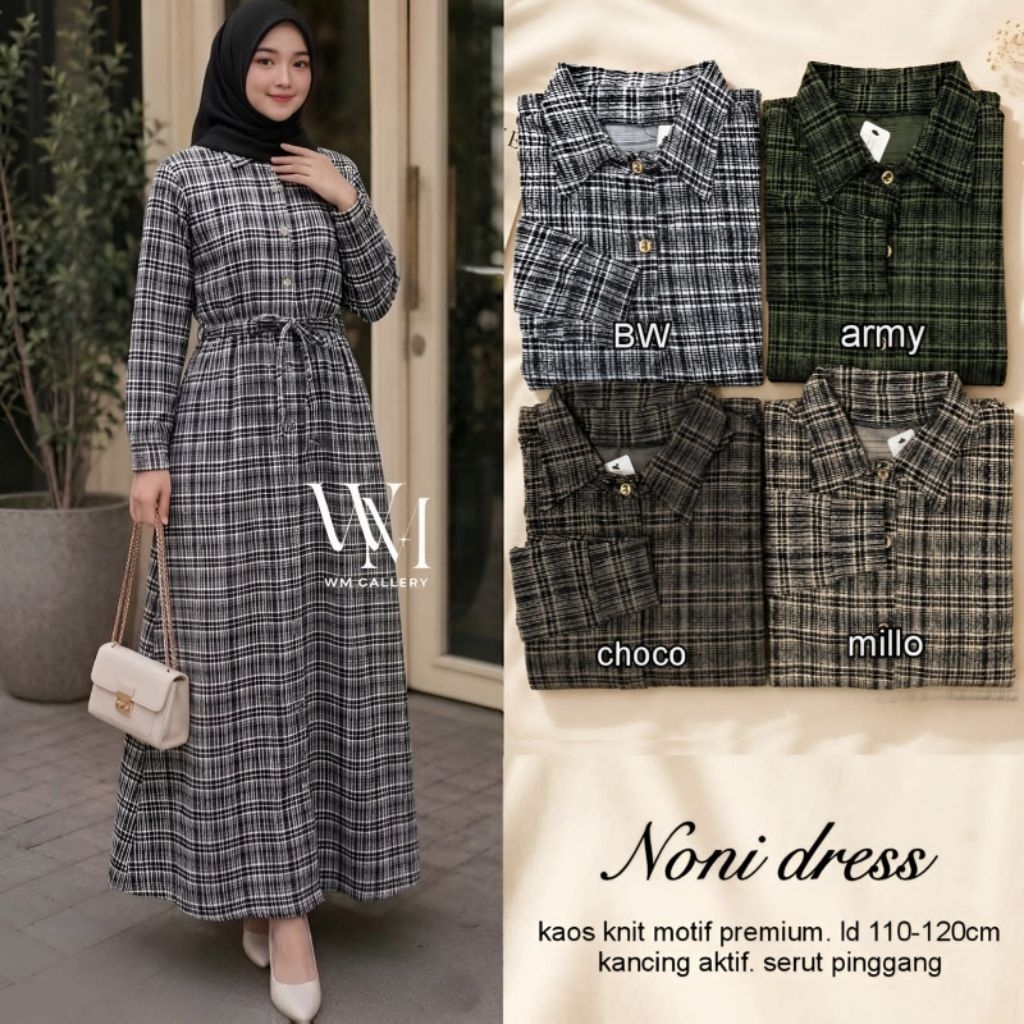 Baju Pakaian Wanita Simpel Cantik Elegant Gamis Murah Noni Dress/  Diantri Set/ Arini Dress Maxy by 
