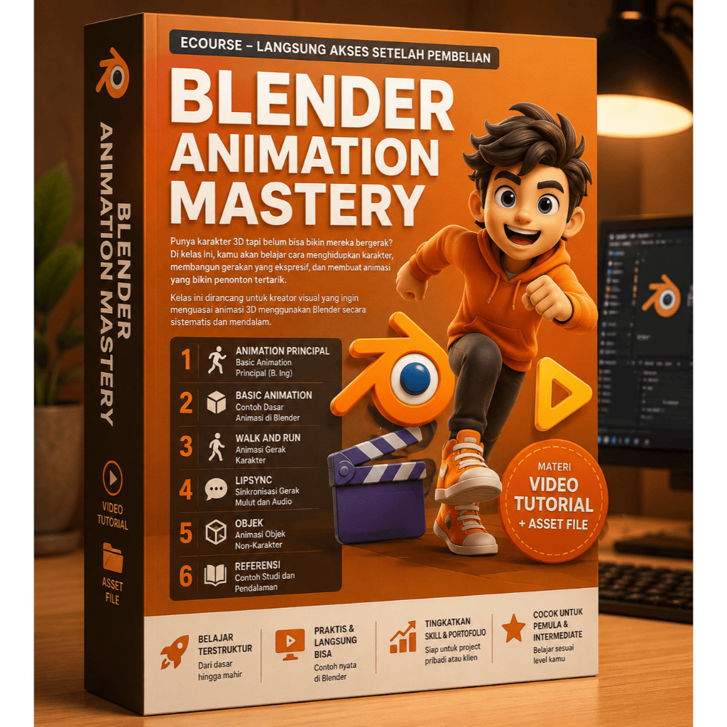 ANIMASI BLENDER 3D MASTERI - Belajar Blender Animation Dari Nol ke Pro - Materi Video
