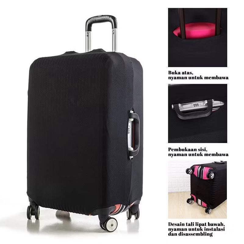 LUGGAGE COVER KOPER KAIN ELASTIS Size Cabin Bagasi Sarung Koper Kain Tebal kuat