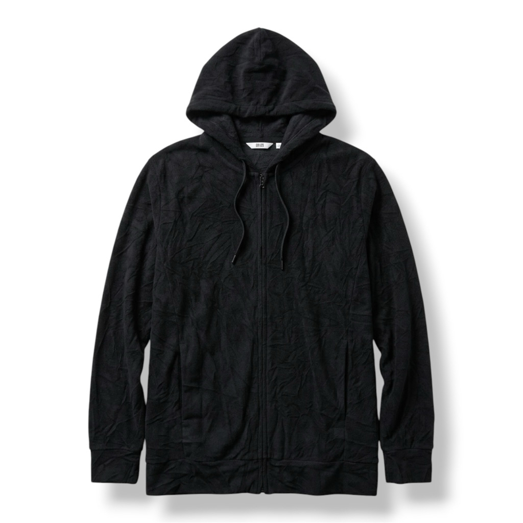 Hoodie ziper uniqlo sherpa luar second