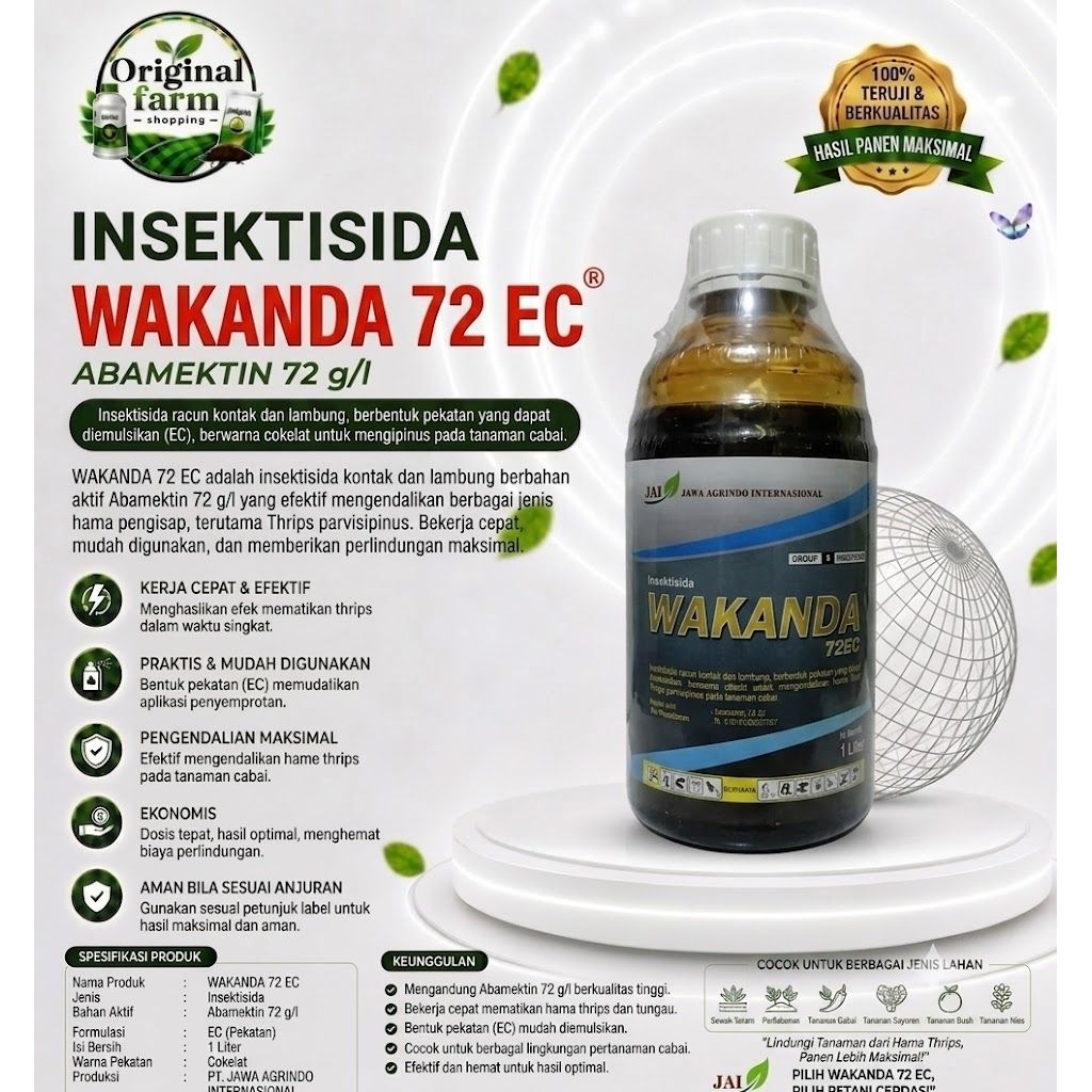 WAKANDA 72 EC (1 liter) - Insektisida Abamektin konsentrasi tinggi