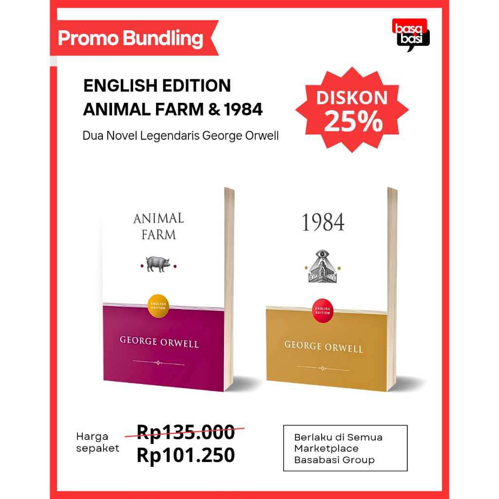 Paket Novel Animal Farm dan 1984 (English Edition) George Orwell