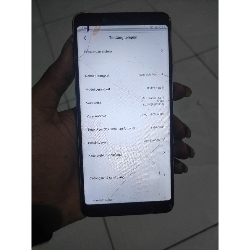 redmi note 5 bahan/minus