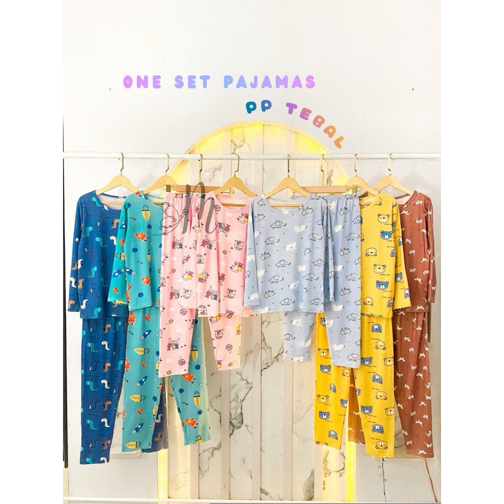 pp pajamas anak impport cotton spandek adem pilih motif di live