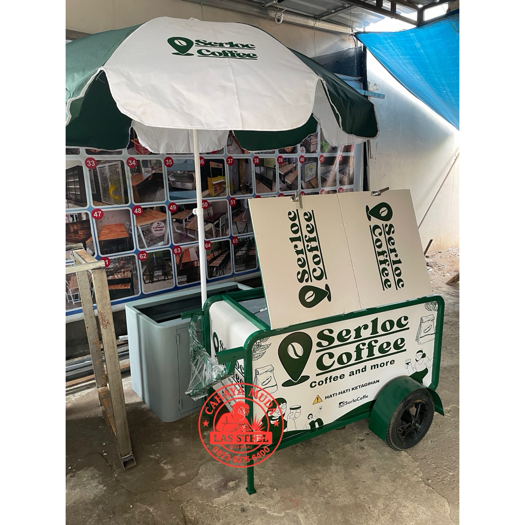 Gerobak Box Kopi kekinian model tarik motor