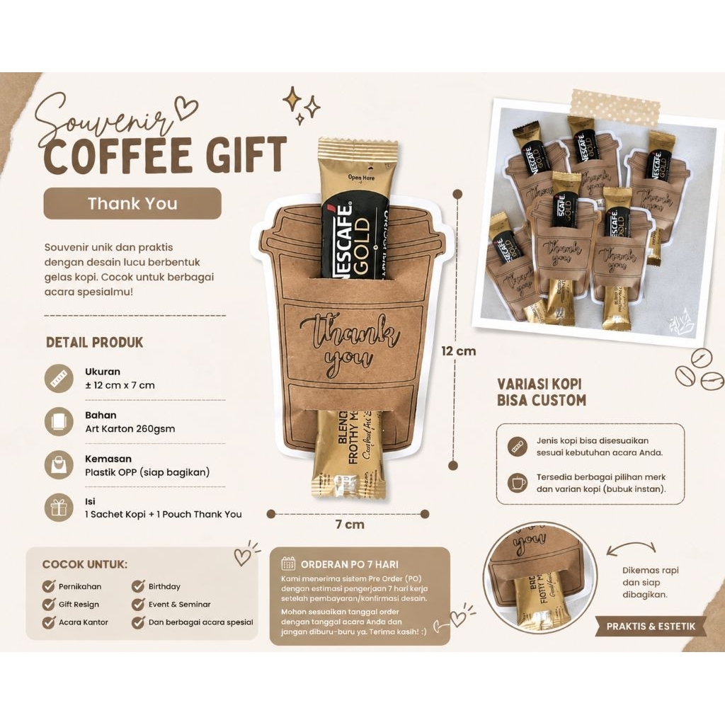 Gift Resign, Wedding, Birthday & Event Kantor | Coffee Gift Thank You & Gift Resign Ready Pack | Sou
