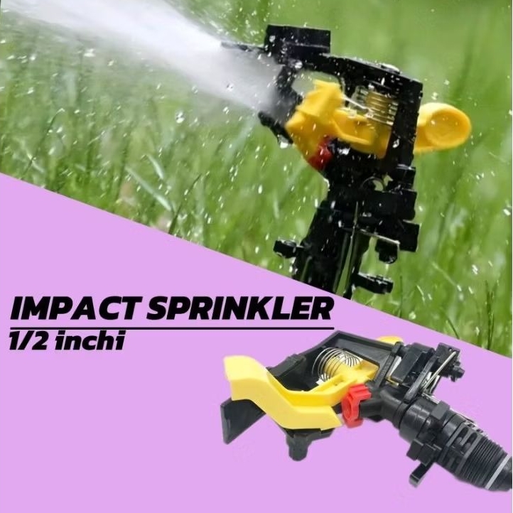 Sprinkler Pertanian Taman Kebun Sprinkler Putar 1/2 inch Sprinkler Impact Alat Siram Kincir Air Temb