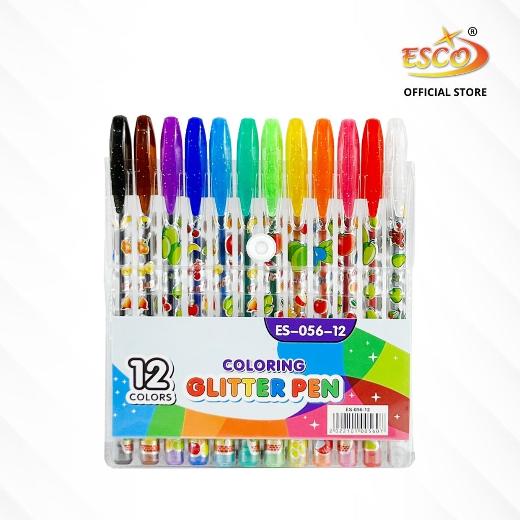 gel pen Glitter pastel / pena gel glitter pastel (12 pcs) 1 lusin