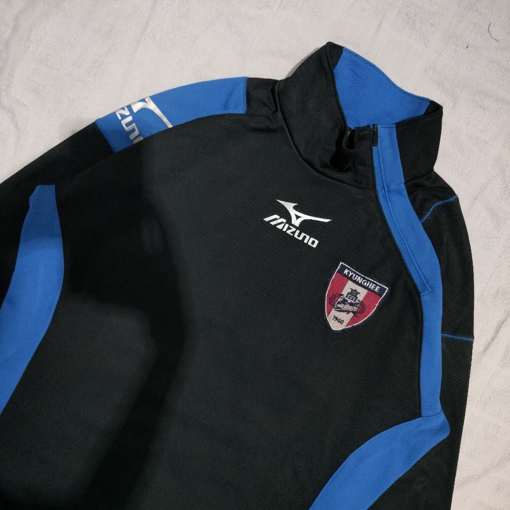 Baslayer Halfzip Mizuno Hitam Biru (L / ld 112)