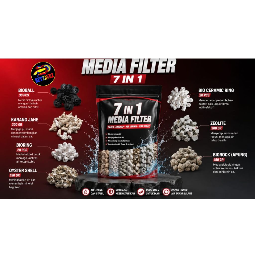 Paket hemat media filter 7in1 /paket media filter/media filter aquarium/paket media filter aquarium