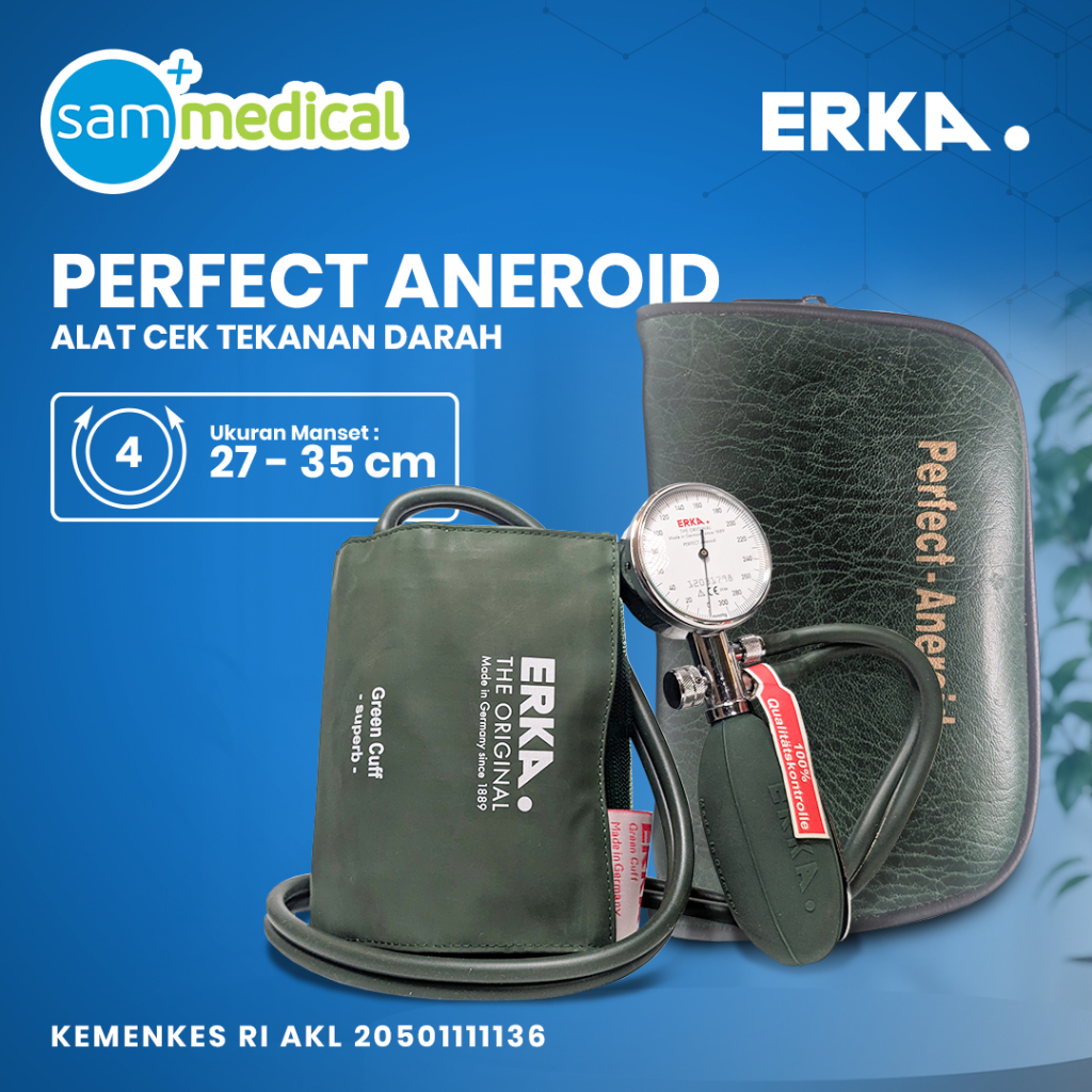 Erka Perfect Aneroid Germany / Alat Tensimeter Aneroid Warna Green / Tensimeter Aneroid Erka Green