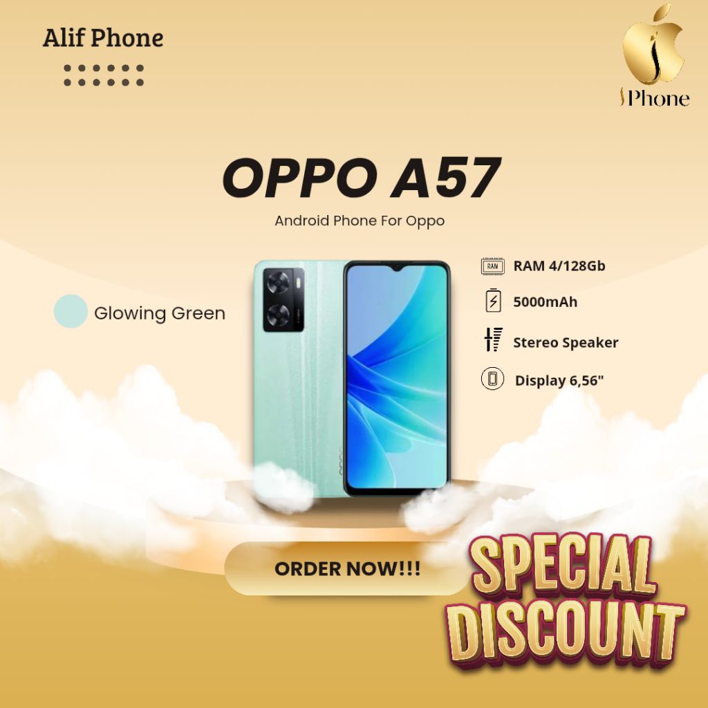 Oppo A57 | Ram 4/128Gb | Second Like New| Garansi Resmi