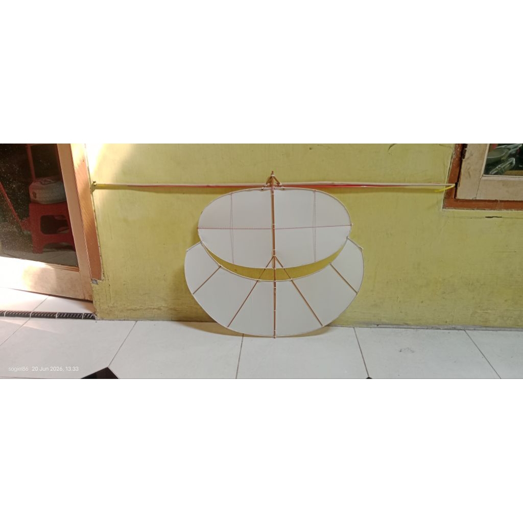 layangan sawangan pegon polos ukuran sayap mentah 55cm