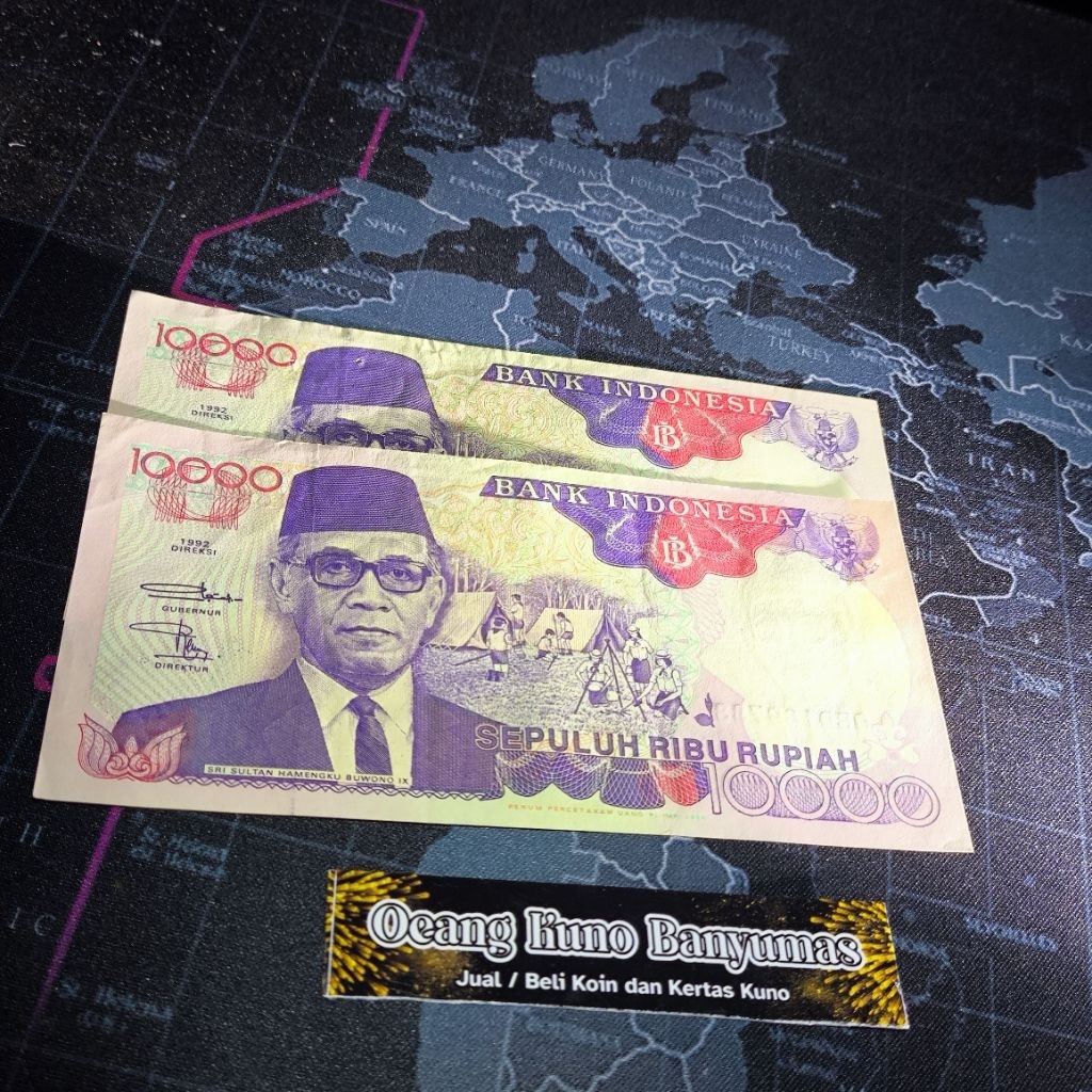 Koleksi 10.000 Rupiah Seri Hamengkubowono Tahun 1992 Original