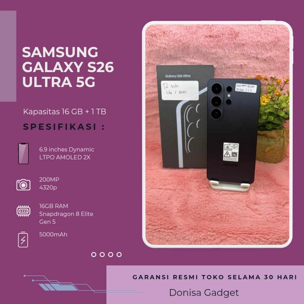 Samsung Galaxy S26 Ultra 5G 16/1TB Garansi Resmi SEIN - Unit Second/Bekas