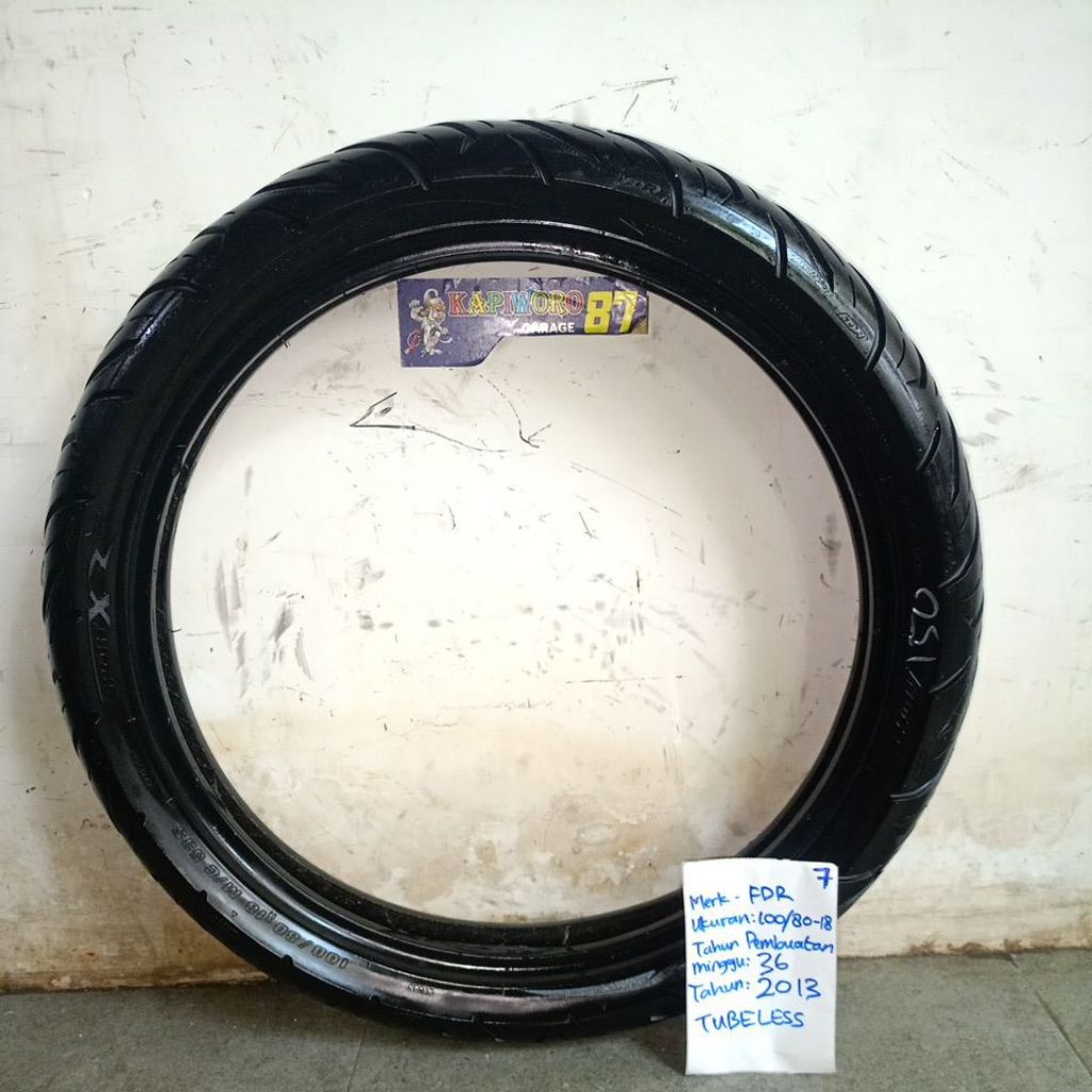 ban bekas,,, FDR... TUBELESS ukuran 100/80-18
